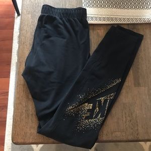 Black Nike Leggings With Gold Detail ⭐️